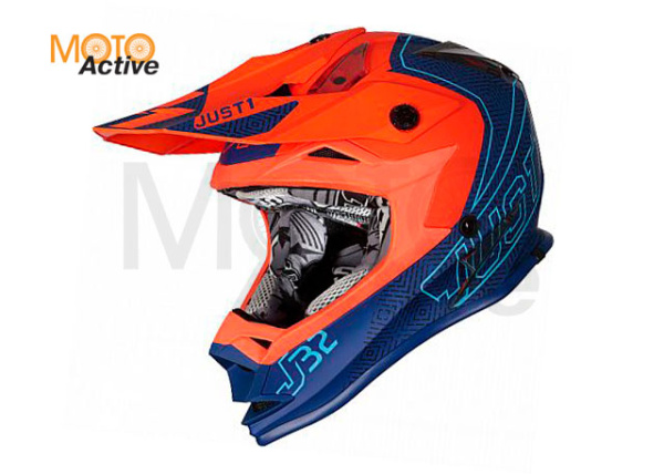 Шлем кроссовый JUST1 J32 Kids Vertigo детский, синий/оранжевый